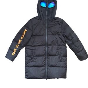 Annul Black Puffer Jacket built in face mask - size 9/10